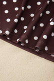 Brown Polka Dot Halter Tank Drawstring Elastic Waist Short Set