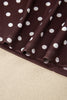 Brown Polka Dot Halter Tank Drawstring Elastic Waist Short Set