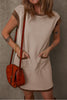 Parchment Stylish Textured Color Block Trim Shift Mini Dress