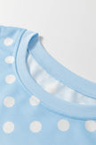 Pink Polka Dot Oversized Top Drawstring Short Set