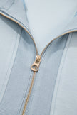 Light Grey Half Zip Polo Tee Casual Pant Set