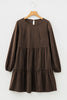 Mist Green Lantern Sleeve Tiered Mini Dress