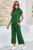 Navy Blue Stylish Textured Loose Fit T Shirt and Drawstring Pants Set