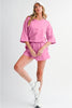 Bonbon Loose V Neck Tee and Drawstring Shorts Set