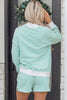 Pink Stripe Oversize Mock Neck Sweatshirt and Shorts Set