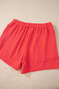Chestnut Corded Long Sleeve Top and High Waist Shorts Set