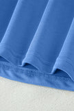 Sky Blue Solid Cover Oversize Tee Pocketed Casual Pants 2pcs Outfit