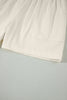 Beige Stitched Detail Loose Tank Top Cotton 2pcs Short Set