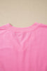 Mint Green V Neck Short Sleeve Top Drawstring Shorts 2pcs Set