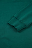 Sea Green Solid Color Pullover Top Varsity Stripe Detail Loose Drawstring Pants Set