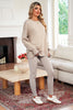Black Solid Color Oversize Slit Sweatshirt Ribbed Leggings 2pcs Set