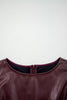 Black Faux Leather Sleeveless Round Neck Mini Dress