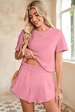 Black Cropped Tee and Ruffle High Waist Skort Set