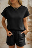 Red Dahlia Textured Short Sleeve Top and Shorts Set