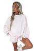 Pink Plaid Baggy Pullover Drawstring Casual Shorts 2pcs Outfit