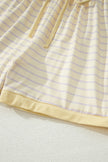Yellow Stripe Relaxed Tee Drawstring Shorts 2pcs Outfit