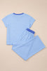Rose Stripe Crew Neck Tee Drawstring Waist Cropped Pants Set