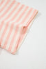 Yellow Stripe Contrast Neck Loose Tee and Drawstring Shorts Set