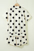 Pink Polka Dot Print V Neck Tee Short Set