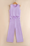 Orchid Petal Tank and Straight Loose Drawstring Pants Set