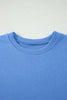 Sky Blue Solid Cover Oversize Tee Pocketed Casual Pants 2pcs Outfit