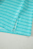 Rose Stripe Raised Rib Loose Tee Drawstring Elastic Waist 2pcs Short Set