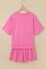 Mint Green Raw Edge Patch Pocket Oversized Top and Shorts Set