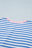 Sky Blue Stripe Nautical Tie Contrast Trim Round Neck T Shirt Mini Dress