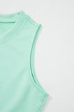 Moonlight Jade Drawstring Elastic Waistband Solid Color Two Piece Casual Set