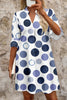 Green Polka Dot Print Flounced Half Sleeve Casual Vacation Style Mini Dress