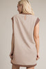 Parchment Stylish Textured Color Block Trim Shift Mini Dress