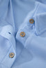 Mist Blue Loose Polo Tee Elastic Waist 2pcs Short Set