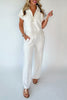 Light Grey Half Zip Polo Tee Casual Pant Set