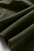 Moss Green Split Neck Scallop Detail Pleated Corduroy Mini Dress