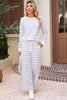Sail Blue Striped Long Sleeve Pullover and Wide Leg Pants Set