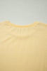 Yellow  Eyelet Lace Patchwork Sleeve Short 2pcs Outfit