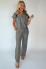 Light Grey Half Zip Polo Tee Casual Pant Set