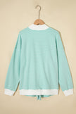 Pink Stripe Oversize Mock Neck Sweatshirt and Shorts Set