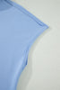 Mist Blue Loose Polo Tee Elastic Waist 2pcs Short Set