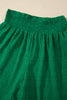 Fiery Red Textured Square Neck Top and Shirred High Waist Shorts Set