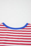 Sky Blue Stripe Nautical Tie Contrast Trim Round Neck T Shirt Mini Dress