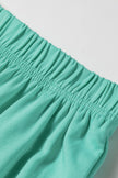 Mint Green Raw Edge Patch Pocket Oversized Top and Shorts Set