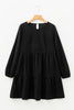 Mist Green Lantern Sleeve Tiered Mini Dress