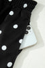 White Polka Dot Short Sleeve Loose Top Drawstring Shorts Set