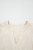 Parchment Long Sleeve Notched Neck Jacquard Tiered Mini Dress
