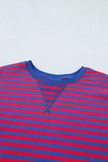 Green Stripe Striped Ribbed Cotton Two-Piece Pant Set with Chest Patch Detail