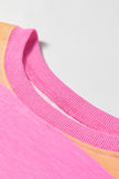 Pink Stripe Long Sleeve Casual Top Drawstring Shorts 2pcs Set