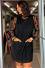 Black Corduroy Exposed Seam Sleeveless Mini Dress
