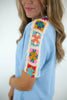 Mist Blue Granny Square Crochet Detail Short 2pcs Set