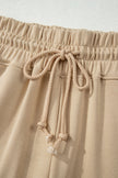 Mist Blue Solid Color Loose Tee Drawstring Wide Leg Pants 2pcs Outfit
